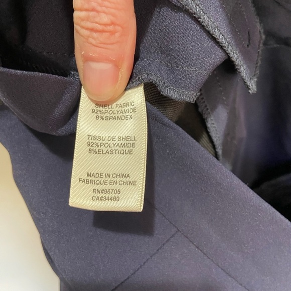 Rebecca Taylor Tuxedo Side Stripe Ankle Crop Ava Techy Pants Size 8 Navy - Picture 7 of 10